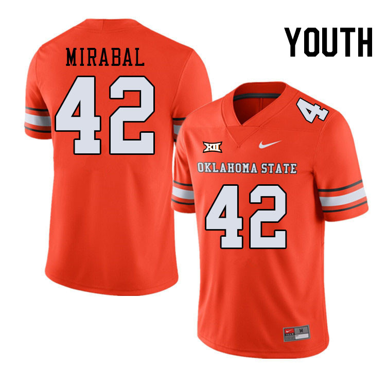 Men #42 Grant Mirabal Oklahoma State Cowboys College Football Jerseys Stitched Sale-Alternate - Click Image to Close